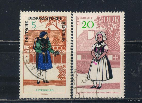 Германия ГДР 1966-8 Национальные костюмы #1214,1354