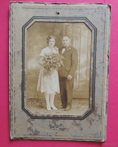Фото "Свадьба", эмигранты из Беларуси в Канаде, 1920-1930-е гг. (16*12 см без паспарту)