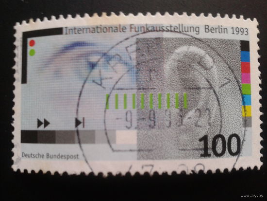 Германия 1993 глаз и ухо - символы электроники Михель-0,7 евро гаш.