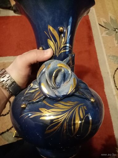 Красивая глиняная ваза СССР, глазурь. без дефектов.