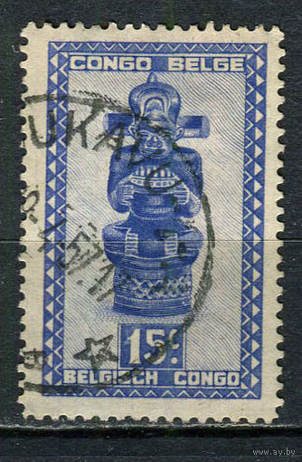 Бельгийское Конго - 1947/1950 - Искусство 15С - [Mi.264] - 1 марка. Гашеная.  (Лот 33EX)-T25P1