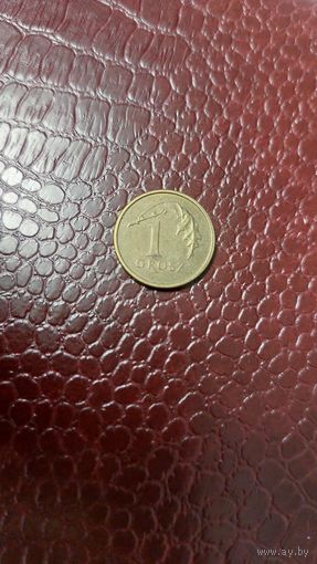 Монета 1 грош 2004г. Польша. Неплохая!