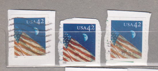 Флаг КОСМОС США 2008 год лот 1066 вырезки цена за 1 марку