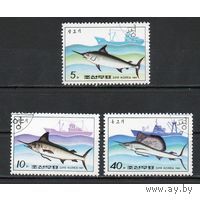 Промысловые рыбы КНДР 1984 год серия из 3-х марок