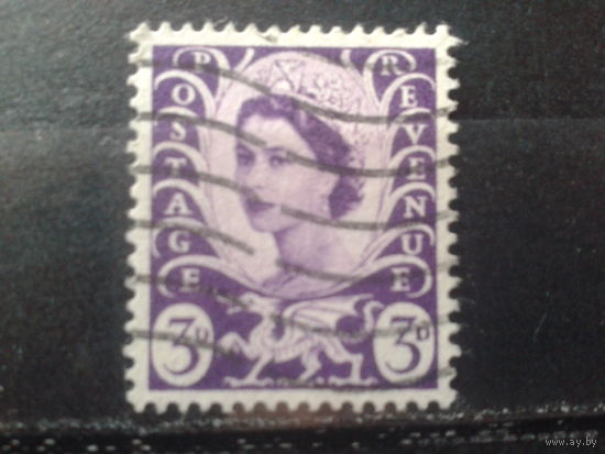 Уэльс 1967  Региональный выпуск Королева Елизавета 2  3 пенса