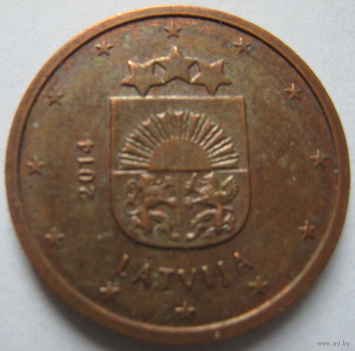 Латвия 2 евроцента 2014 г.