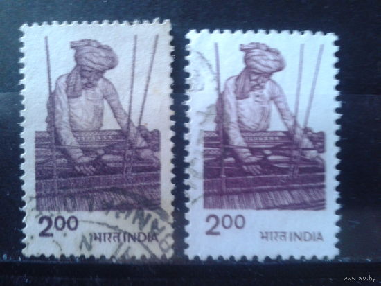 Индия 1980, 1983 2 выпуска марки Стандарт Текстильная промышленность