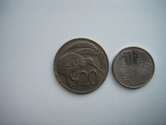 Новая Зеландия 20 центов 1974г.
