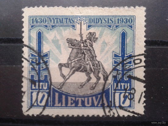 Литва, 1930, 500 лет со дня смерти князя Витаутса,10L, Mi- 20 евро гаш.