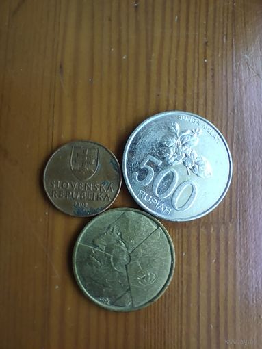Словения 50 геллеров 2002, Индонезия 500 рупий 2003, Бельгия 5 франков 1986 - 103