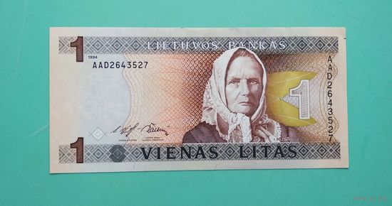 Банкнота 1 лит Литва 1994 г.