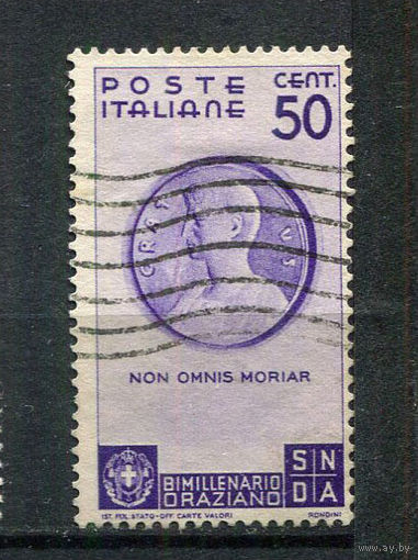 Королевство Италия - 1936 - Медальон с изображением Горация 50С - [Mi.550] - 1 марка. Гашеная.  (Лот 39ES)-T5P17