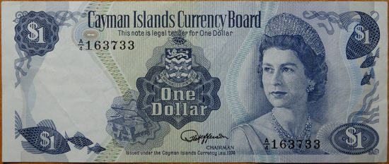 Каймановы острова 1 доллар 1974(1985)г. aU P#5c