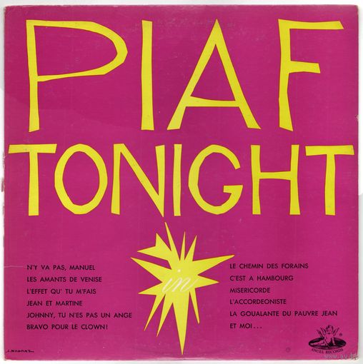 LP Edith Piaf 'Piaf Tonight'