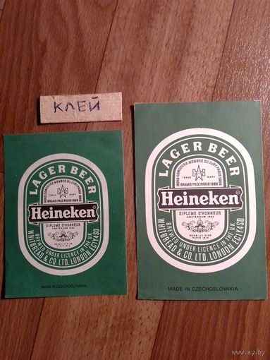 Спичечные этикетки Пиво Heineken. ЧССР кабинетки