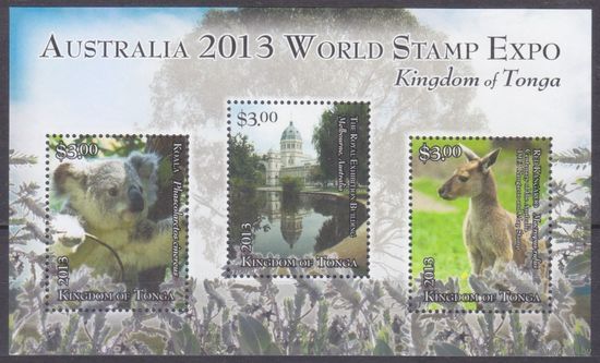 2013 Тонга 1876-1878/B63 Фауна - Всемирная выставка марок 12,00 евро