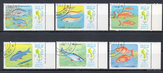 Рыбы Лаос 1983 год серия из 6 марок