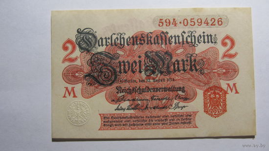 Германия 2 марки 1914 г. Ro52с ( состояние СУПЕР )