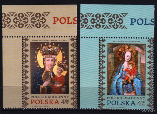 2022 Живопись Польша христианство искусство религиозная живопись Мадонны 2х-марки **