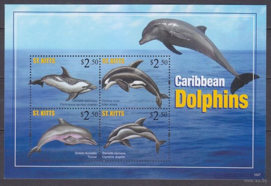 2011 Сент-Китс 1178-1181KL Морская фауна - Дельфины 8,50 евро