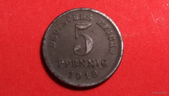 5 пфеннигов 1919 D. Германия.