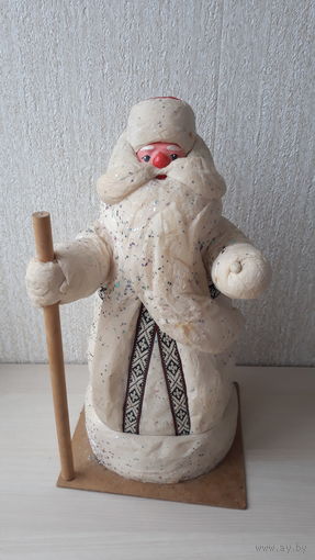Дед Мороз вата папье маше - высота 36 см - СССР Брестская фабрика сувениров