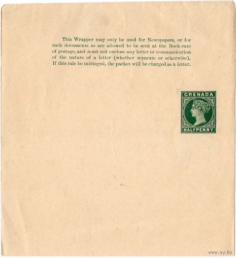Маркированный конверт, Гренада, вт. пол. XIX в.