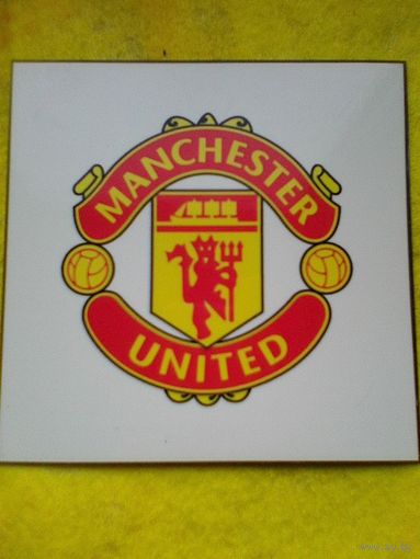 Магнит - Логотип - Футбольный Клуб - "Манчестер Юнайтед" Англия - Размеры: 10/10 см.