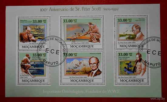 Мозамбик, 2009 г., 100 лет со дня рождения Питера Скотта (1909-1989)
