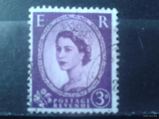 Англия 1958 Королева Елизавета 2  3 пенса