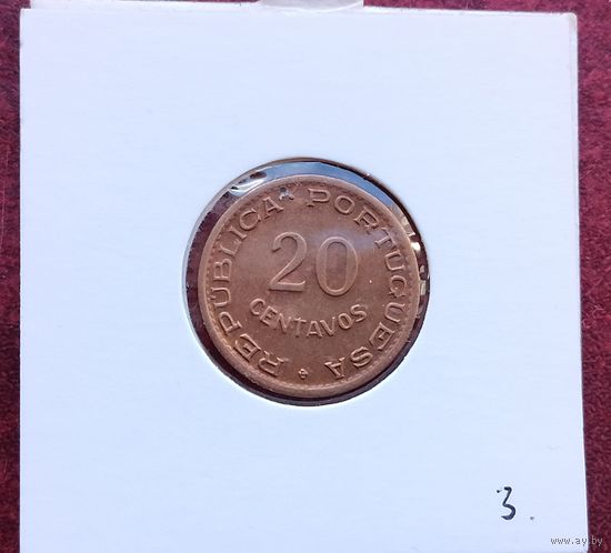 Мозамбик 20 сентаво, 1949-1950. Монета в холдере!