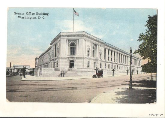 Старинная открытка "Здание сената, Вашингтон"