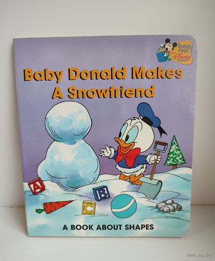 Дональд лепит снеговика, на англ языке