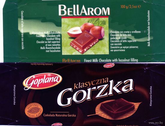 Упаковка шоколада BellArom Германия 2004 Gorzka 2009 Польша