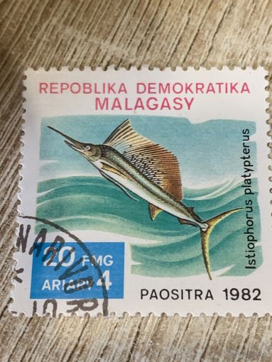 Магадаскар 1982. Рыбы. Istiophorus platypterus. Марка из серии