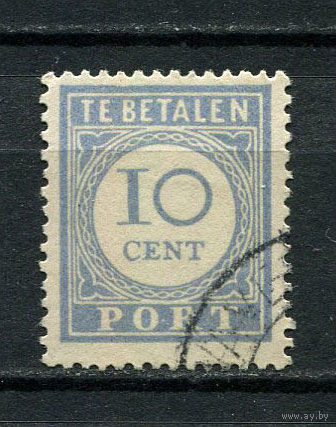 Нидерланды - 1912/1934 - Цифры 10С. Portomarken - [Mi.52Ep] - 1 марка. Гашеная.  (Лот 46Ds)