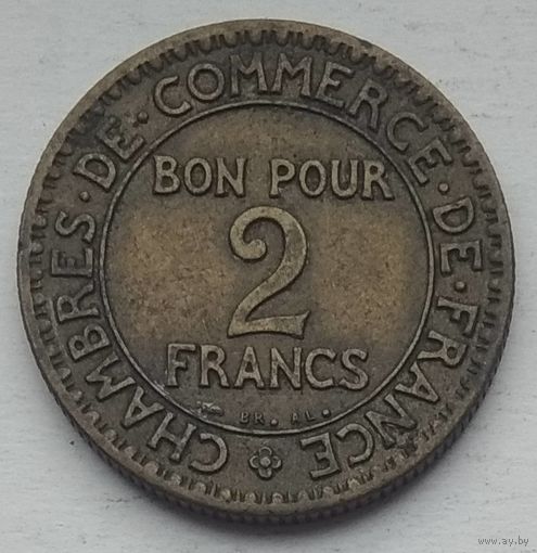 Франция 2 франка 1923 г.
