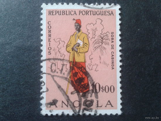 Ангола 1957 колония Португалии нац. одежда, концевая марка в серии