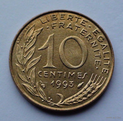 Франция 10 сантимов. 1993