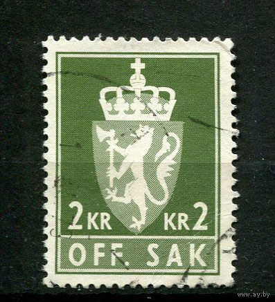 Норвегия - 1975/1977 - Герб 2Kr Dienstmarken - [Mi.100d] - 1 марка. Гашеная.  (Лот 43BO)