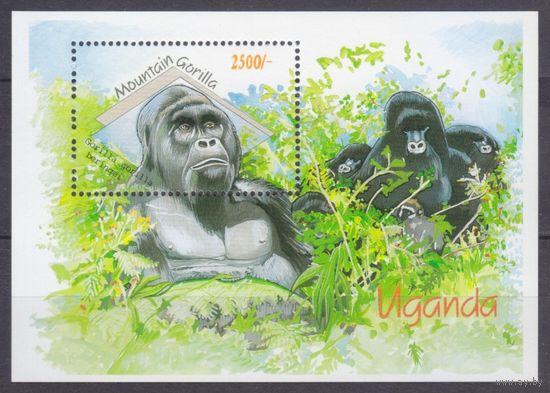 1992 Уганда 1129/B169 Фауна - Горилла 10,00 евро