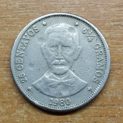 Доминиканская Республика 25 сентаво 1980 Единственное предложение монеты данного года на сайте.