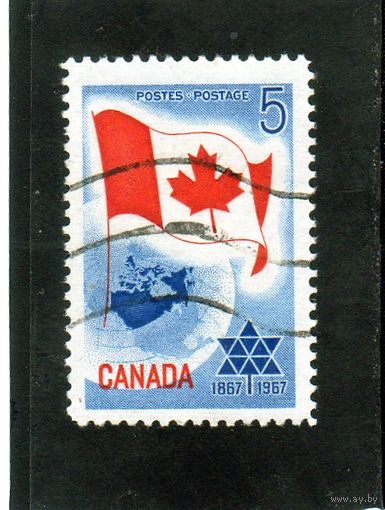 Канада.Ми-397. Флаг Канады и планета Земля. 1967.
