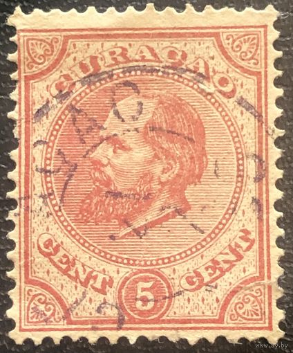 Кюрасао. Нидерландские Антильские острова. 1873 год. Король Вильгельм III (1817-1890) Mi:NL-CW 3. Почтовое гашение.