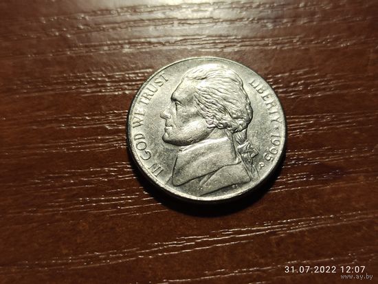 Сша 5 центов 1995