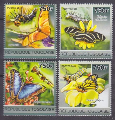 2011 Того 3899-3902 Бабочки 12,00 евро