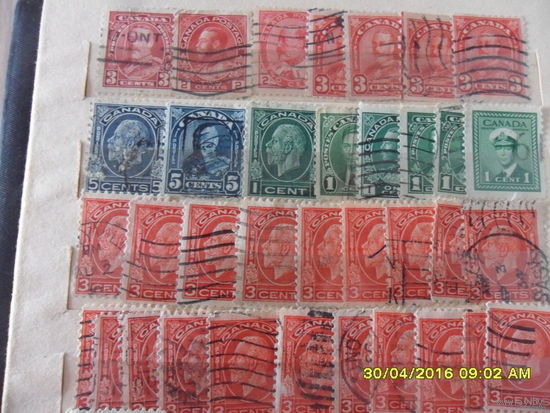 35 шт- почтовых марок Канады: от 1900 год+ (цена за все)