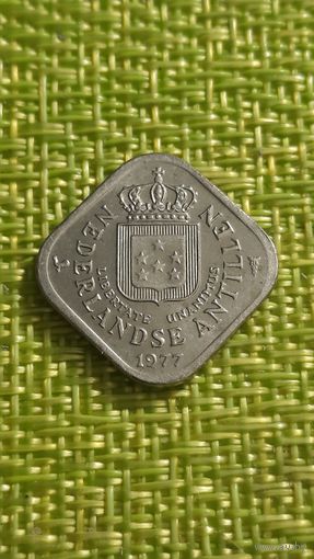 Нидерландские Антилы 5 центов 1977 г ( тир 1 млн &  2 место за 13 лет выпуска