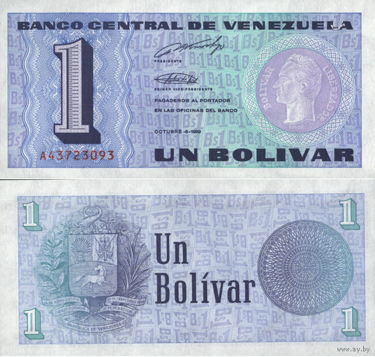 Венесуэла 1 Боливар 1989 UNC П2-177