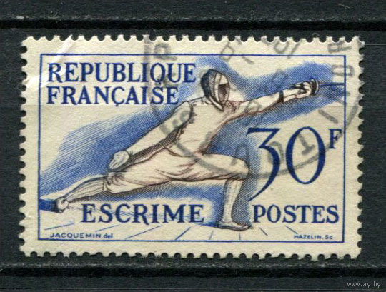 Франция - 1953 - Спорт 30Fr - [Mi.980] - 1 марка. Гашеная.  (Лот 34BC)